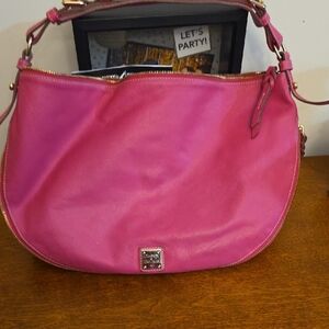 Dooney & Bourke Fuchsia Leather Shoulder Bag